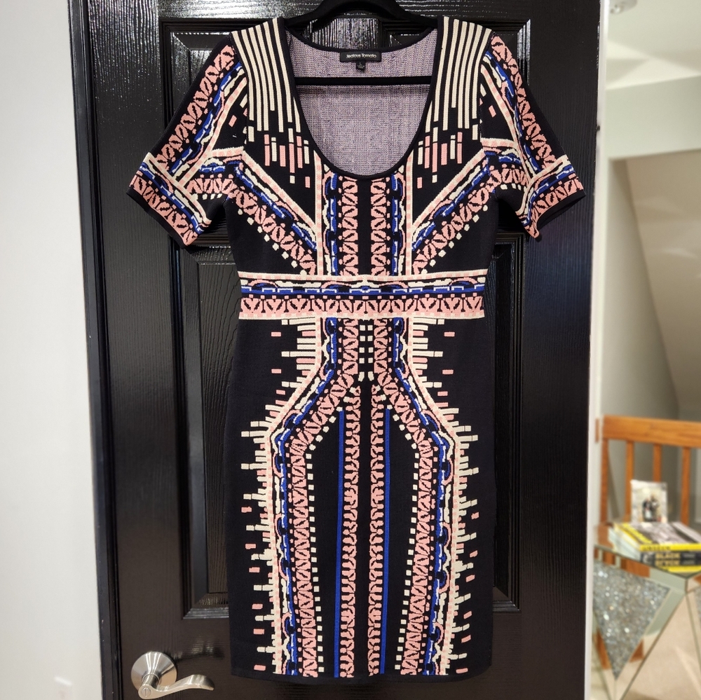 Multi-colored knit dress